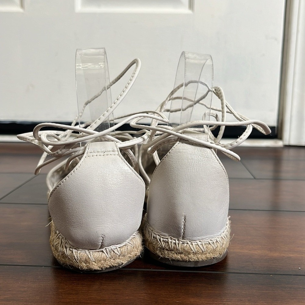 Jasper & Jeera Rosecut Leather Espadrilles Women's 8 White Boho - Picture 7 of 12